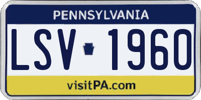 PA license plate LSV1960