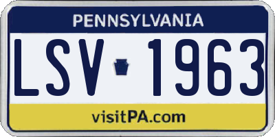 PA license plate LSV1963