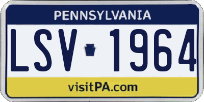 PA license plate LSV1964