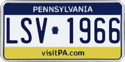 PA license plate LSV1966