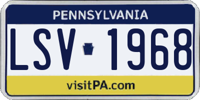 PA license plate LSV1968