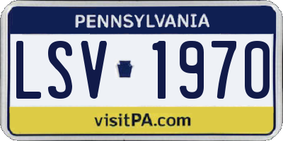 PA license plate LSV1970