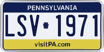 PA license plate LSV1971
