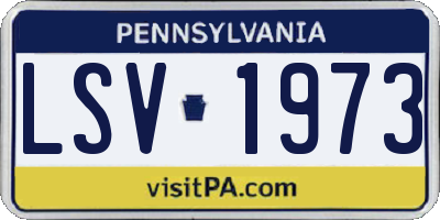 PA license plate LSV1973