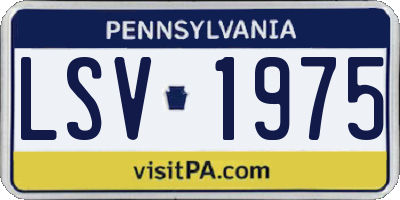 PA license plate LSV1975
