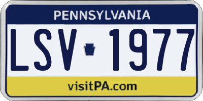 PA license plate LSV1977