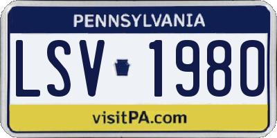 PA license plate LSV1980