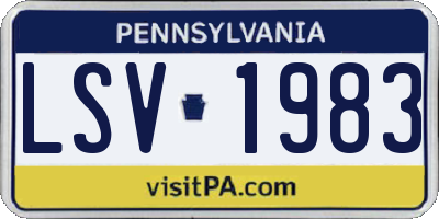 PA license plate LSV1983