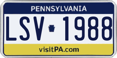 PA license plate LSV1988