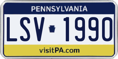 PA license plate LSV1990