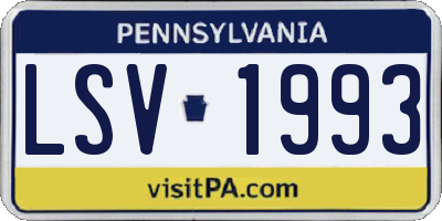 PA license plate LSV1993
