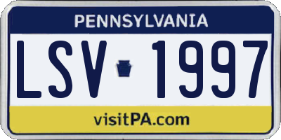 PA license plate LSV1997