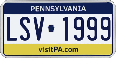 PA license plate LSV1999