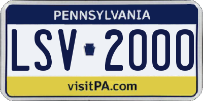 PA license plate LSV2000
