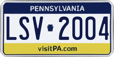 PA license plate LSV2004