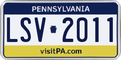 PA license plate LSV2011