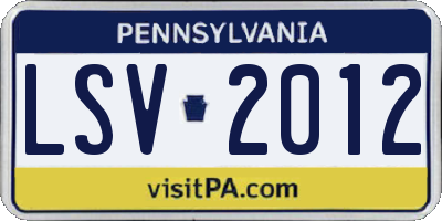 PA license plate LSV2012