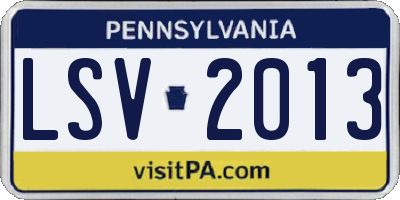 PA license plate LSV2013