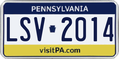 PA license plate LSV2014