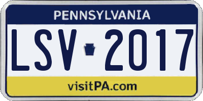 PA license plate LSV2017