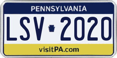 PA license plate LSV2020