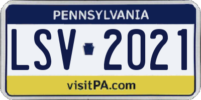 PA license plate LSV2021