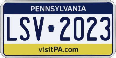 PA license plate LSV2023