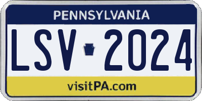 PA license plate LSV2024