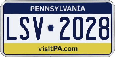 PA license plate LSV2028