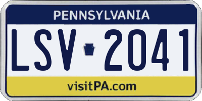PA license plate LSV2041