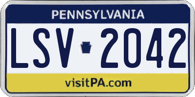 PA license plate LSV2042