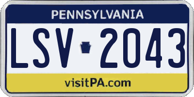 PA license plate LSV2043