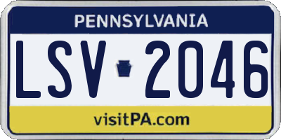 PA license plate LSV2046