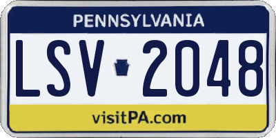 PA license plate LSV2048