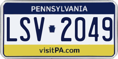 PA license plate LSV2049