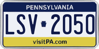 PA license plate LSV2050