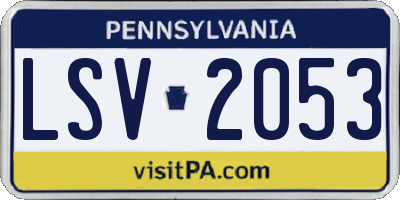 PA license plate LSV2053