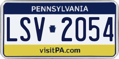 PA license plate LSV2054
