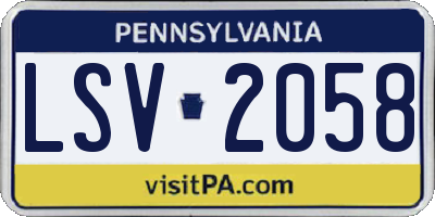 PA license plate LSV2058