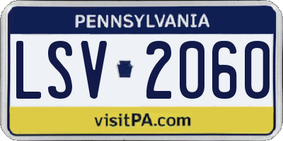 PA license plate LSV2060
