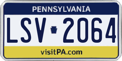 PA license plate LSV2064