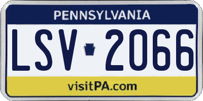 PA license plate LSV2066