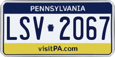 PA license plate LSV2067