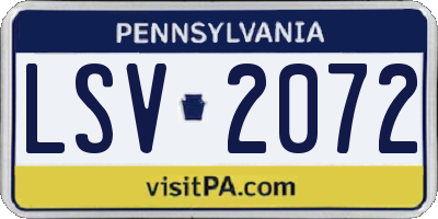 PA license plate LSV2072