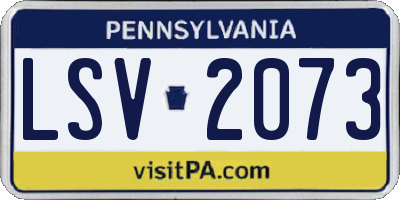 PA license plate LSV2073