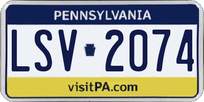 PA license plate LSV2074