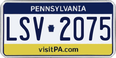 PA license plate LSV2075