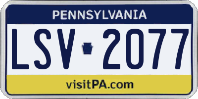 PA license plate LSV2077