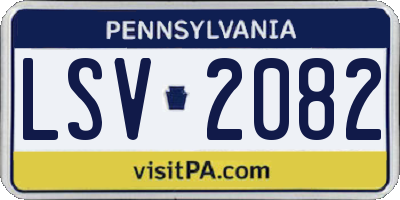 PA license plate LSV2082