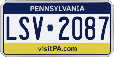 PA license plate LSV2087